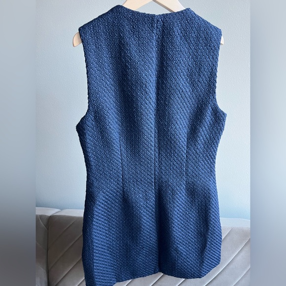 Abercrombie Mara V-neck Navy Blue Tweed Vest Dress - Picture 4 of 5
